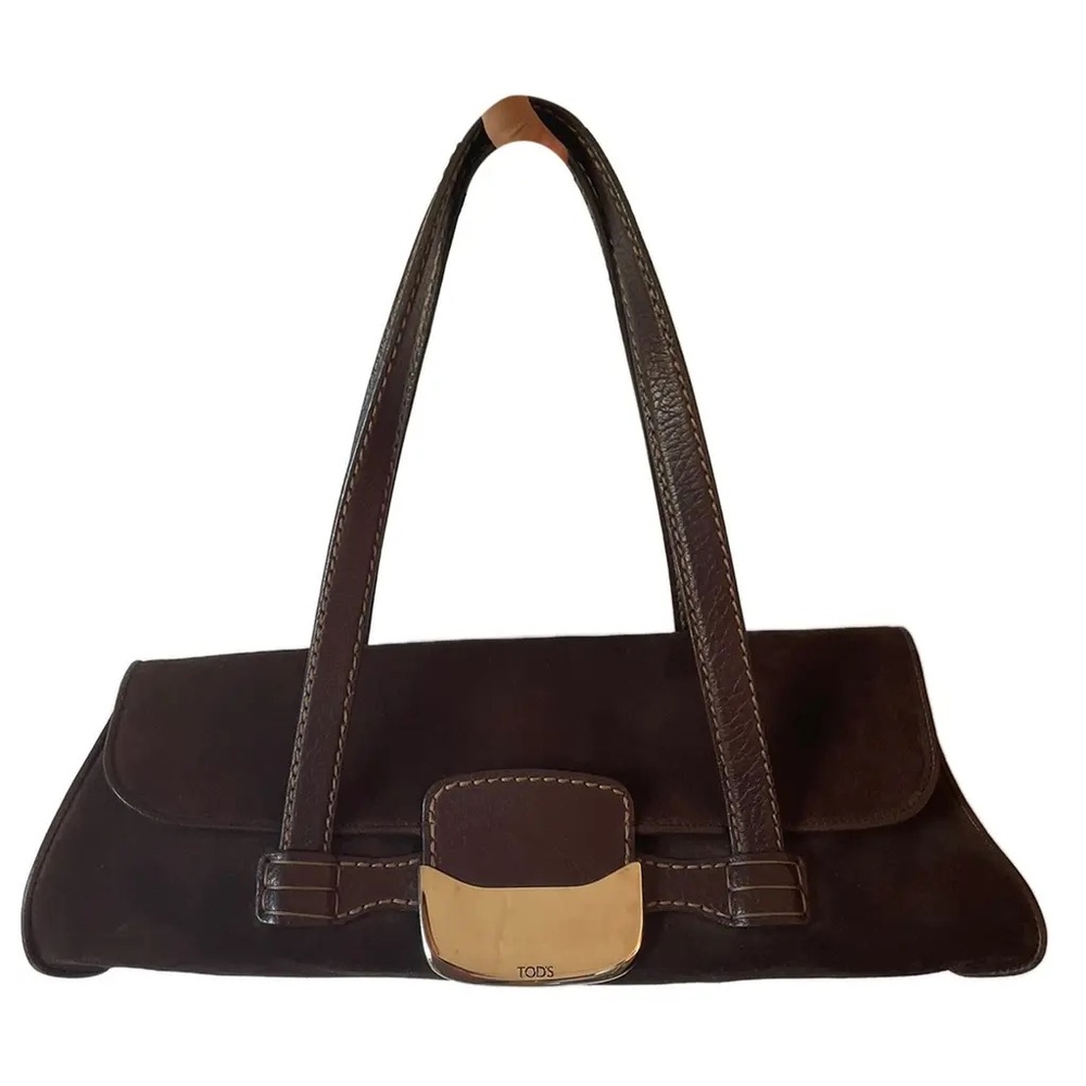 Tod's Brown Shoulder Bag with Flap Closure and Contrasting Accent